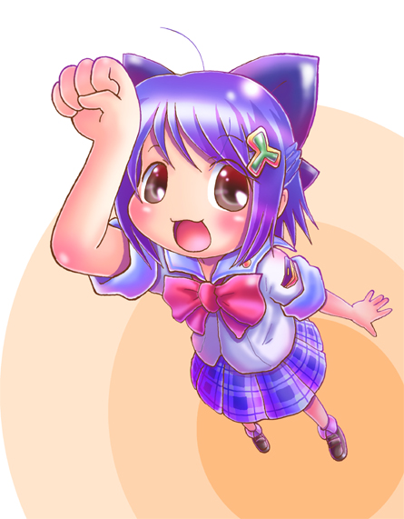 1girl, animal_ears, bow, cat_ears, gakuen_utopia_manabi_straight!, hair_ornament, hairclip, inamori_mika