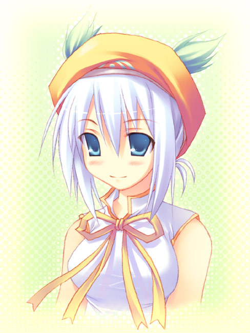 1girl, blue_eyes, dama, hat, lucia, lucia_(luminous_arc), luminous_arc, ribbon