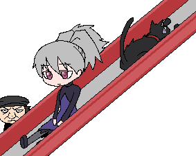 1girl, 2boys, animated, animated_gif, black_cat, cat, darker_than_black, hei