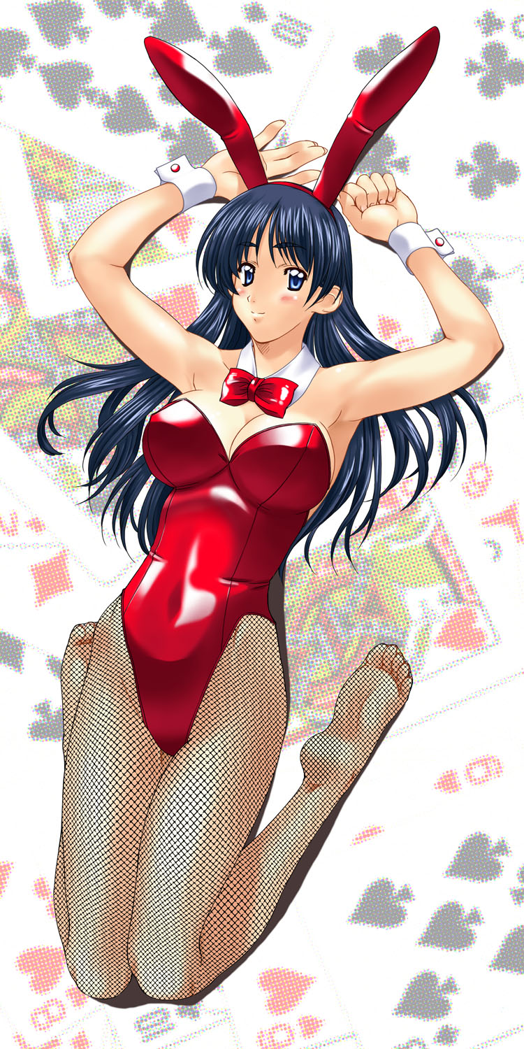 1girl, animal_ears, breasts, bunny_girl, bunnysuit, fishnet_pantyhose, fishnets, highres