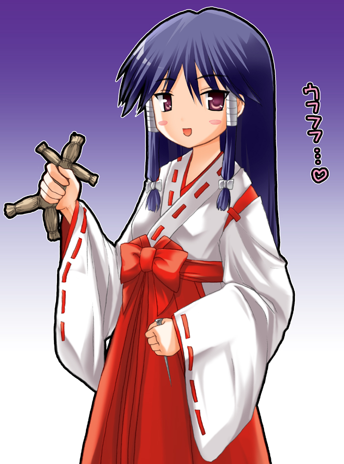 1girl, doll, hakama, japanese_clothes, machi_(nagasarete_airantou), miko, nagasarete_airantou, red_hakama