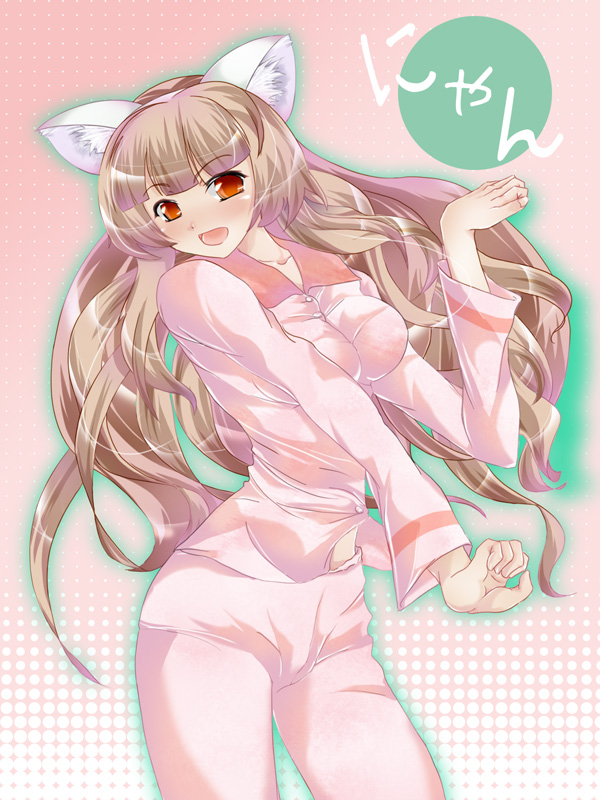 animal_ears, cat_ears, morihama_karute, pajamas, seto_no_hanayome, seto_san