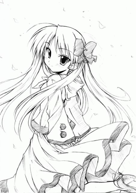 hiiragi_kagami, lucky_star, monochrome, sankaku_umako, sketch