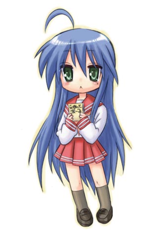 izumi_konata, kurayami_joe, lowres, lucky_star, school_uniform, serafuku