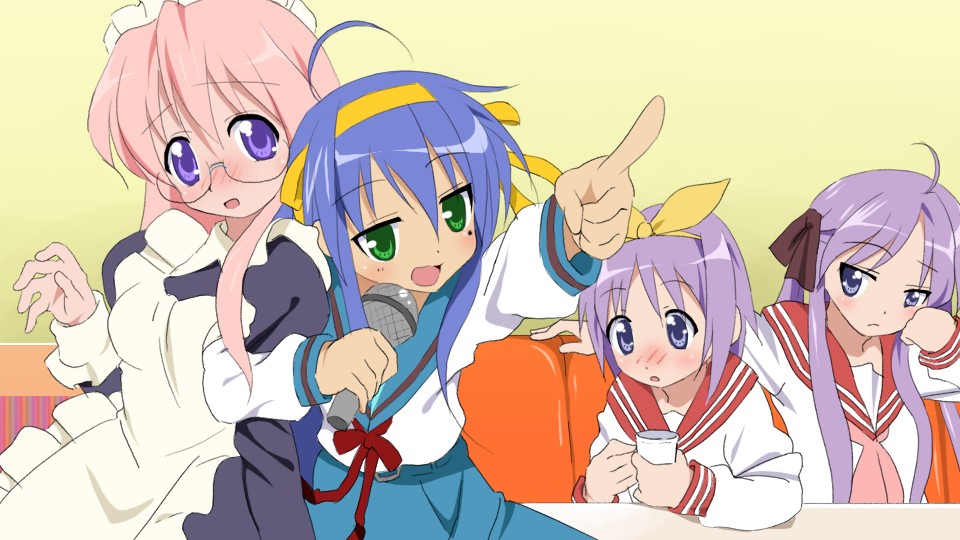 4girls, alternate_costume, asahina_mikuru, asahina_mikuru_(cosplay), cosplay, enmaided, hiiragi_kagami, hiiragi_tsukasa