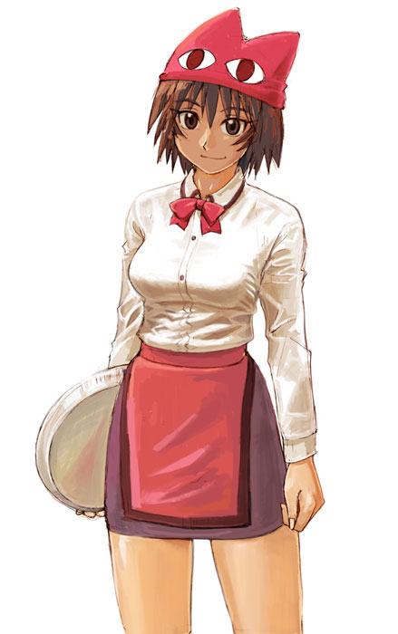 1girl, azuma_kiyohiko, azumanga_daioh, brown_eyes, brown_hair, kagura, kagura_(azumanga_daiou), solo