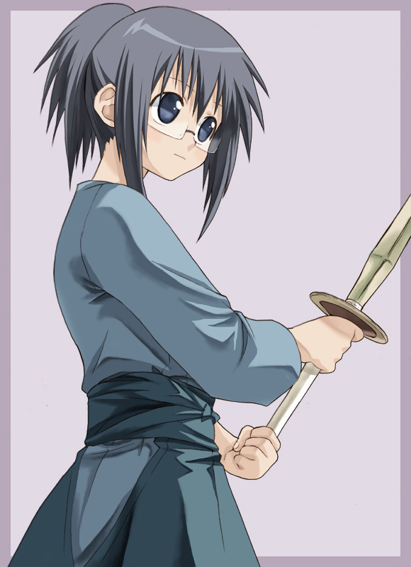 bamboo_blade, glasses, harada_konatsu, shinai, sword, takano_natsuki, weapon