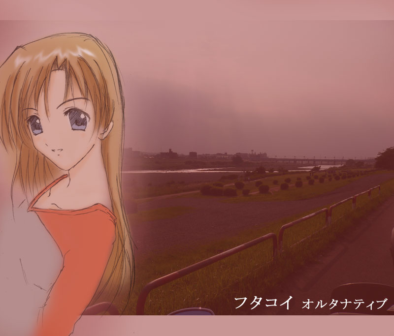 00s, 1girl, blonde_hair, blue_eyes, copyright_name, futakoi, long_hair, momoi_ai