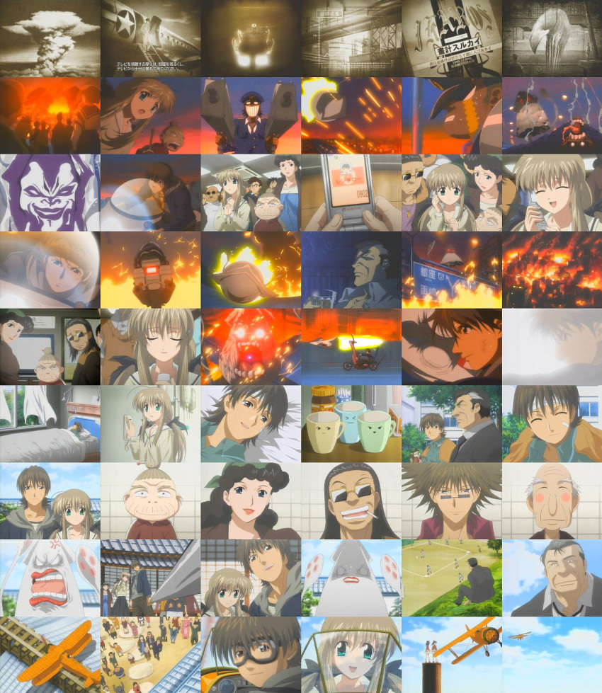 00s, 6+boys, 6+girls, airplane, collage, futaba_rentarou, futakoi, gensan