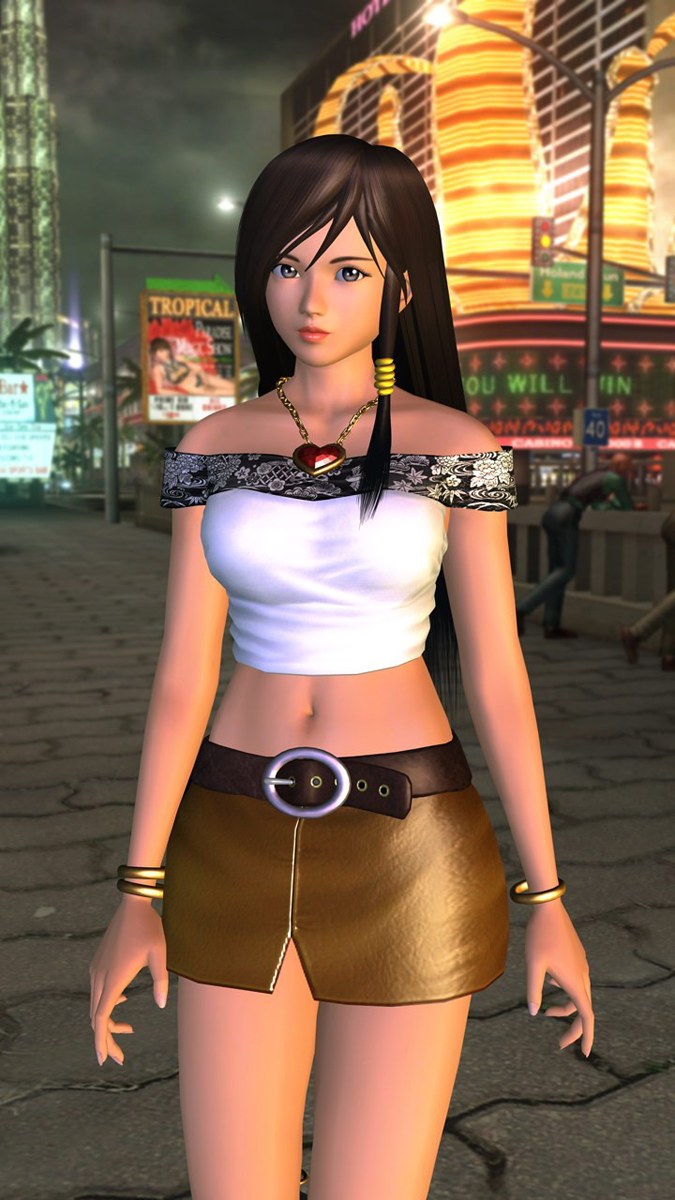 3d, breasts, dead_or_alive, dead_or_alive_4, highres, kokoro_(doa), large_breasts, long_hair, nail_polish, skirt