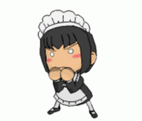 1girl, animated, animated_gif, black_hair, bob_cut, chibi, dempsey_roll, dempseyroll