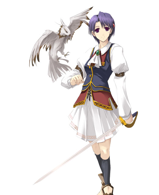 1girl, bird, dress, eiyuu_densetsu, falcom, hawk, klose_rinz, noble