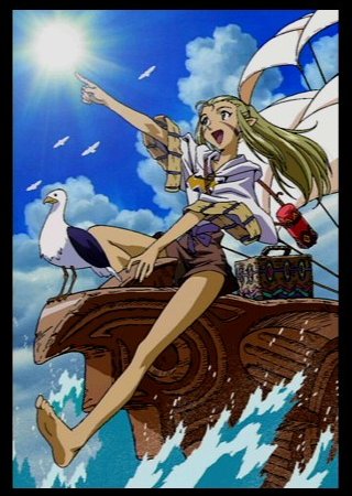 1girl, 90s, bird, bromide, game_arts, jessica_de_alkirk, lowres, lunar