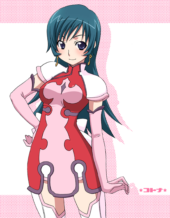 1girl, blue_hair, character_name, dress, earrings, elbow_gloves, gloves, jewelry