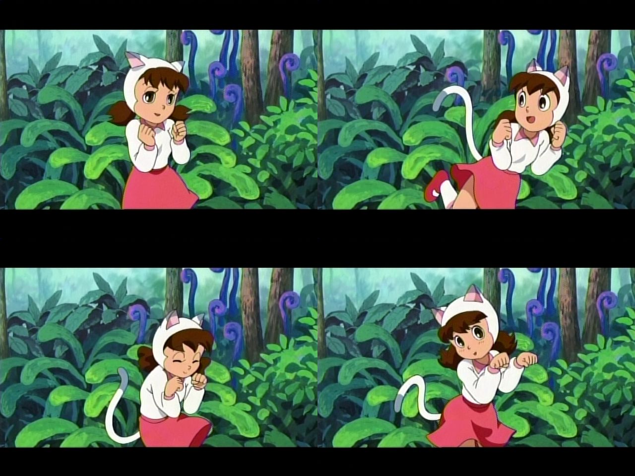 animal_ears, cat_ears, cat_tail, child, dancing, doraemon, fake_animal_ears, kanina_shizuka
