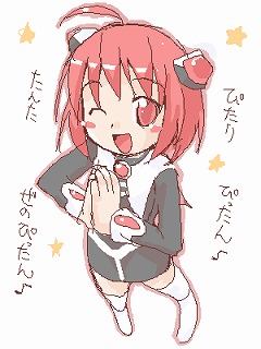 1girl, lowres, m.o.m.o., mojipittan, one_eye_closed, qvga, solo, translated