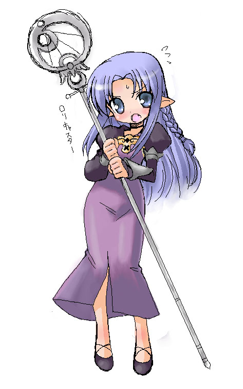 1girl, caster, dress, fate/stay_night, fate_(series), long_hair, nakamura_hisashi, pointy_ears