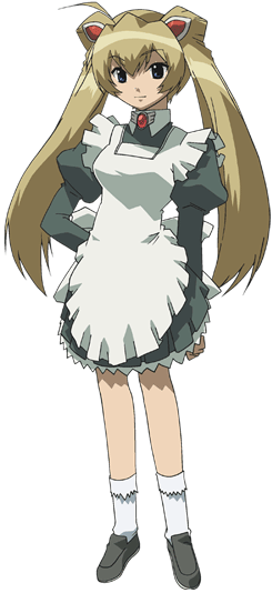 1girl, animal_ears, blonde_hair, blue_eyes, cat_ears, long_hair, magikano, maid