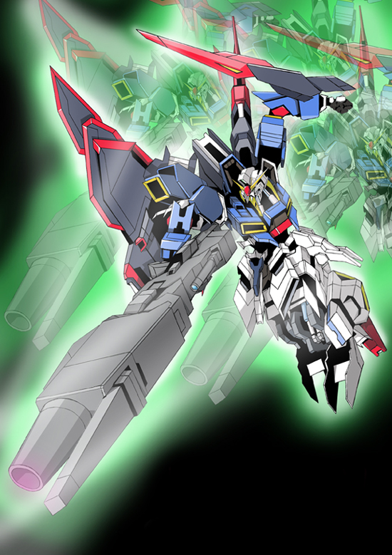 after_image, akika, beam_rifle, gun, gundam, gundam_f91, mecha, parody, solo, weapon, zeta_gundam, zeta_gundam_(mobile_suit)