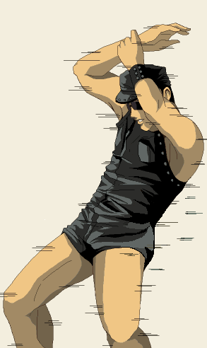 1boy, animated, animated_gif, cabbie_hat, hard_gay, hat, leather, lowres