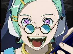 1girl, eureka, eureka_seven, eureka_seven_(series), glasses, lowres, macross, macross_7, nekki_basara, nintendo_ds_wallpaper, parody, solo