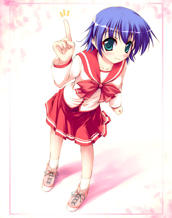 1girl, :3, aqua_eyes, blue_hair, blush, bow, collarbone, full_body