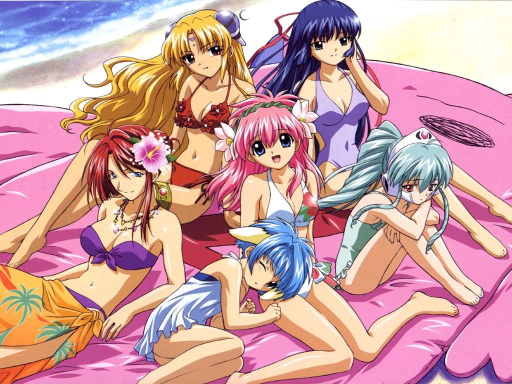 00s, 6+girls, :d, ;o, =_=, adjusting_hair, age_difference, ahoge