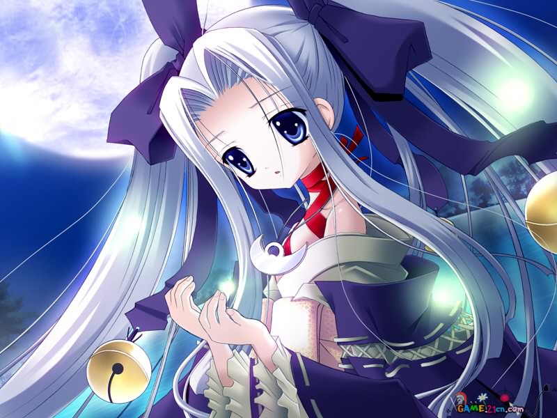 1girl, abeno_chako, bell, blue_eyes, game_cg, jewelry, jpeg_artifacts, kuro_no_miko_hime_mayu