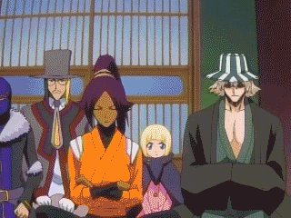 4girls, 6+boys, abarai_renji, animated, animated_gif, anime_screenshot, bleach, everyone