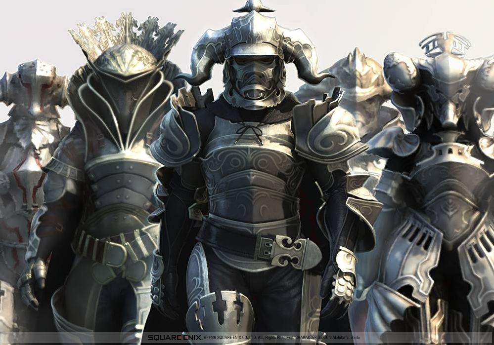 1girl, 4boys, armor, belt, cape, final_fantasy, final_fantasy_xii, full_armor