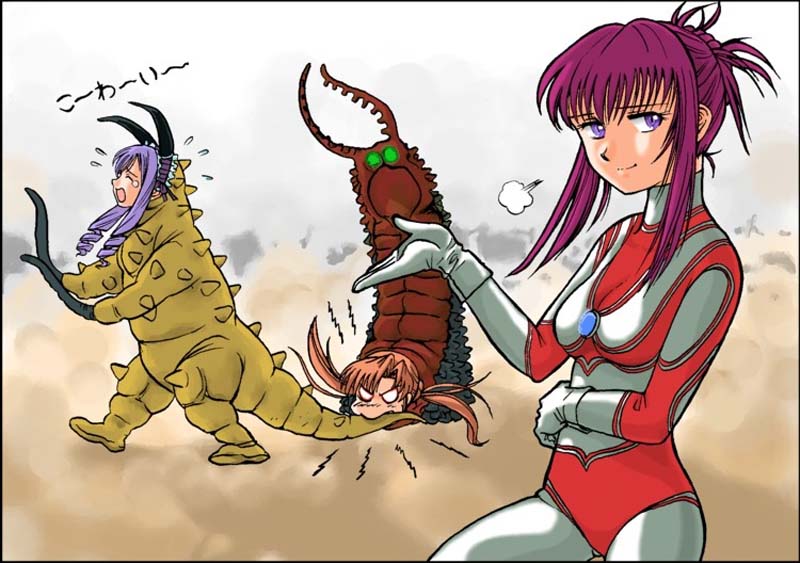 3girls, aria_(sister_princess), biting, chikage_(sister_princess), cosplay, costume, crying, drill_hair