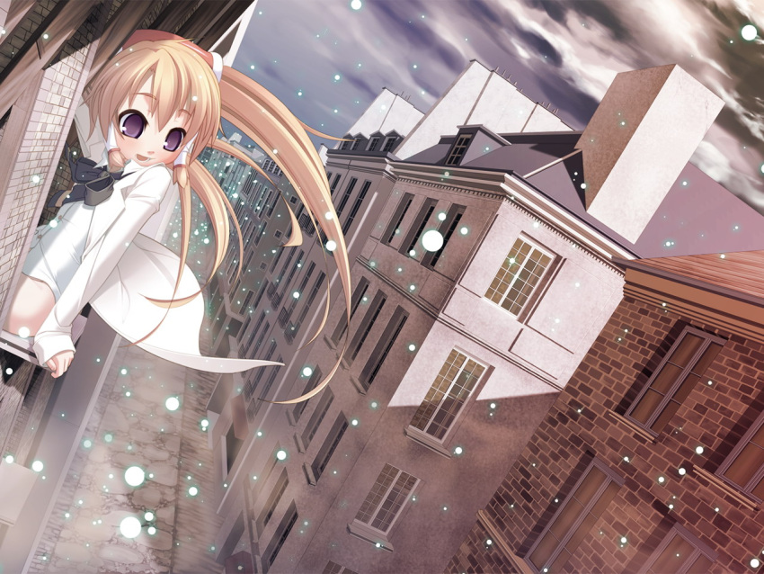 blonde_hair, city, happy, long_hair, majo2, majokko_a_la_mode, majokko_a_la_mode_2, mariemaia_glory