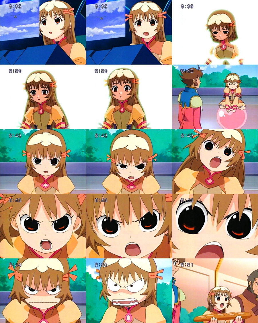 >:o, >:|, 1girl, 2boys, :o, age_difference, angry, antenna_hair, ball, bangs, beard, breasts, brown_hair, clock, clockshow, close-up, clouds, collage, constricted_pupils, day, facial_hair, food, glasses, grey_hair, hair_ribbon, holding, long_hair, looking_at_viewer, multiple_boys, multiple_views, pince-nez, puffy_sleeves, ra_kan, re_mii, red_eyes, ribbon, ron_mangan, screencap, short_hair, shouting, sideburns, sitting, sky, small_breasts, surprised, teeth, tree, tress_ribbon, zoids, zoids_genesis