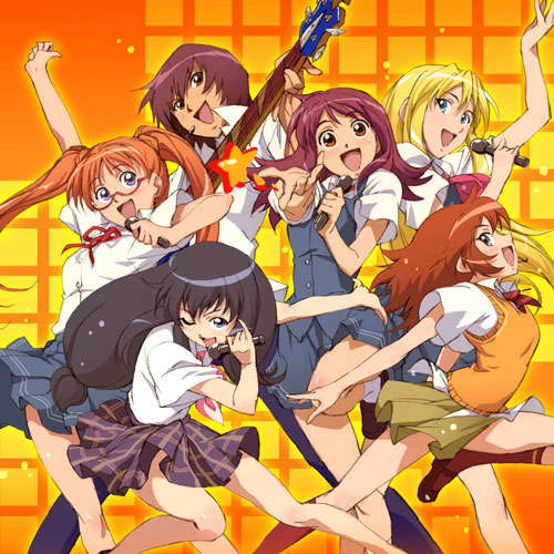 00s, anna_heart, band, bass_guitar, everyone, guitar, instrument, kaleido_star