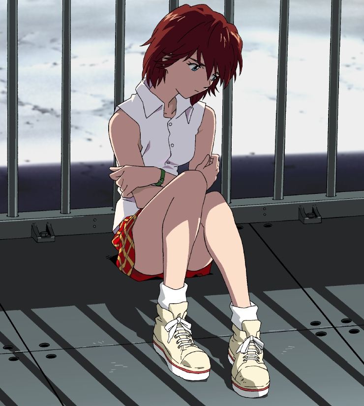 1girl, against_fence, bangs, blue_eyes, breasts, brown_hair, buttons, collared_shirt