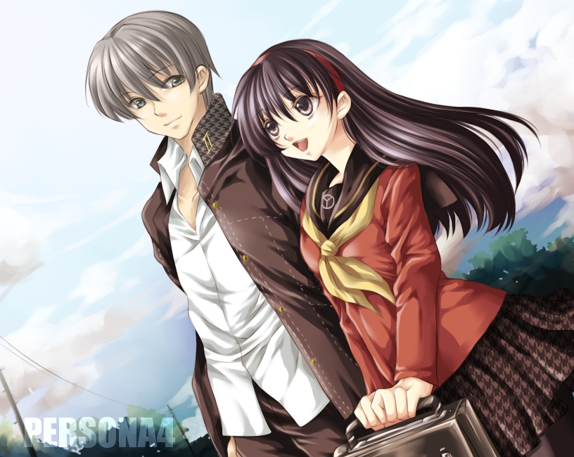 1boy, 1girl, amagi_yukiko, atlus, bad_id, megami_tensei, narukami_yuu, persona