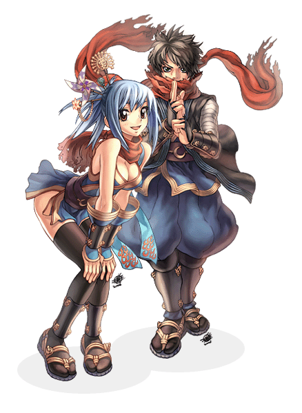 1boy, 1girl, arched_back, bare_shoulders, black_hair, black_legwear, blue_hair, boots