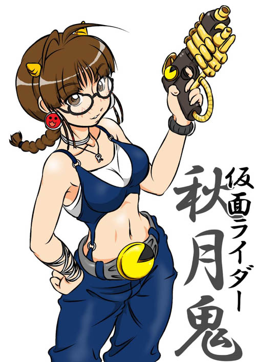 1girl, ahoge, akizuki_ritsuko, antenna_hair, armpits, belt, braid, breasts
