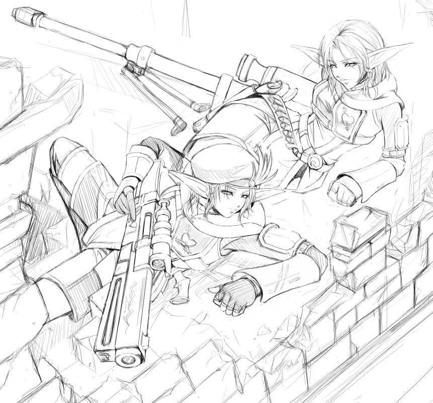 assault_rifle, commando, elf, elvaan, final_fantasy, final_fantasy_xi, gun, pointy_ears
