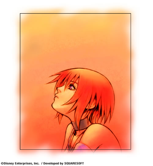 1girl, bare_shoulders, blue_eyes, choker, female, jewelry, kairi, kairi_(kingdom_hearts)