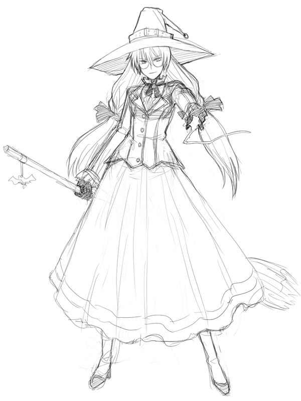 1girl, alfa_system, bat, belt, blazer, brooch, broom, fumiko_odette_vanstein