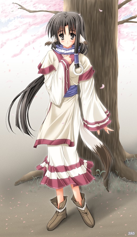 1girl, animal_ears, dog_ears, eruruw, japanese_clothes, miyai_max, solo, tail