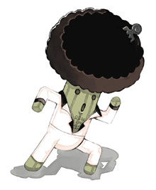 afro, big_hair, bosatender, cactair, cactuar, final_fantasy, final_fantasy_vii, huge_afro