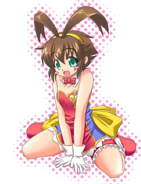 1girl, brown_hair, flat_chest, green_eyes, hirorin, matatabi_(2ccp), renkin_san-kyuu_magical_pokaan, solo