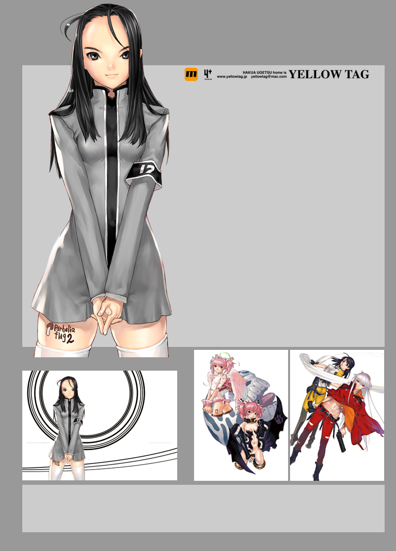 00s, 5girls, armband, bakuretsu_tenshi, black_hair, dress, grey_eyes, hakua_ugetsu
