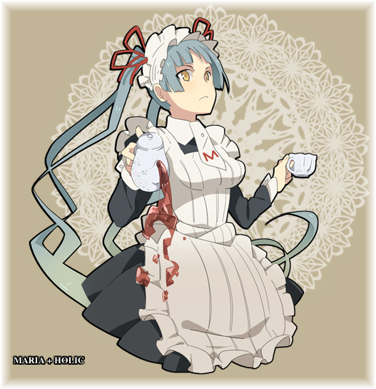hairband, hayato_(meromoni), long_hair, maid, maria_holic, pouring, ribbon, ribbons