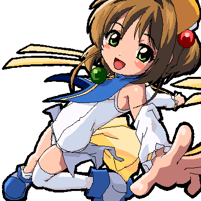 1girl, aliasing, asymmetrical_clothes, brown_hair, card_captor_sakura, child, cosplay, detached_sleeves, green_eyes, ink-tan, inktan, kinomoto_sakura, looking_at_viewer, lowres, moetan, oekaki, one-piece_swimsuit, pastel_ink, pastel_ink_(cosplay), school_swimsuit, simple_background, single_thighhigh, solo, swimsuit, thigh-highs, white_background, white_school_swimsuit, white_swimsuit