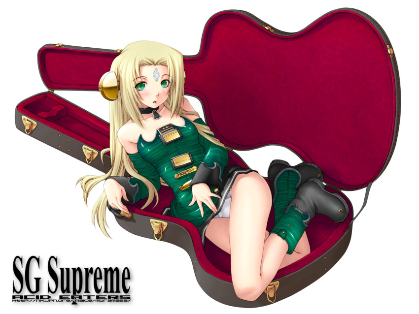 boots, duplicate, gibson, guitar_girl, kazuma_muramasa, panties, pantyshot, sg