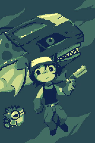 1boy, amaya_daisuke, animal, belt, blue, doukutsu_monogatari, expressionless, fish