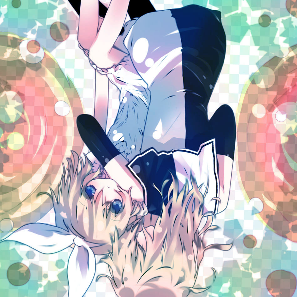 blonde_hair, blue_eyes, highres, kagamine_rin, kagamine_rin_(meltdown), kagamine_rin_(roshin_yuukai), legs, meltdown_(vocaloid)